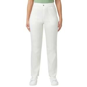 Hue Women's High-Rise Straight-Leg Pull-On Pants White S